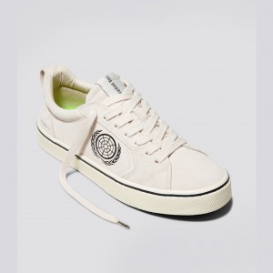 CATIBA PRO Cariuma Low Top Suede Męskie Białe | 792AYBMNL