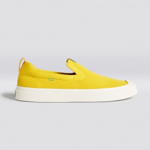 IBI Slip-On Cariuma Low Top Bamboo Weave Knit Vegan Męskie Żółte | 924MQUNGJ
