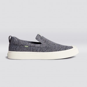 IBI Slip-On Cariuma Low Top Bamboo Weave Knit Vegan Męskie Szare | 348XWMCVA