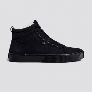 OCA HIGH Cariuma High Top Suede Vegan Męskie Czarne | 146GEYPWN
