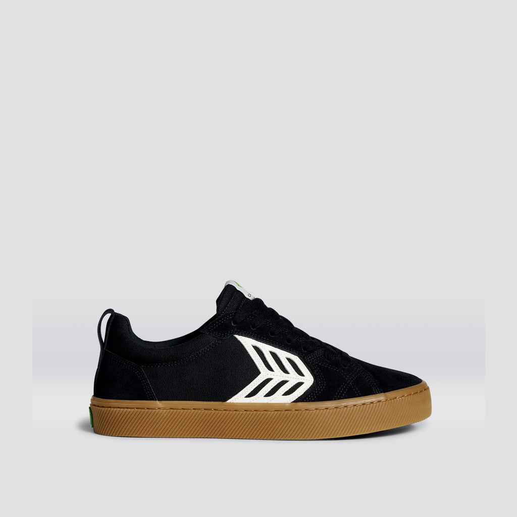 CATIBA PRO Cariuma Low Top Canvas Gum Sole Skate Damskie Czarne | 487CSEITG