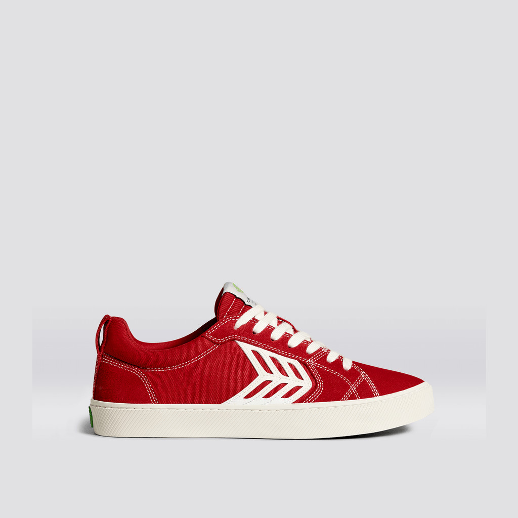 CATIBA PRO Cariuma Low Top Canvas Skate Vegan Damskie Czerwone | 409GEHBCM