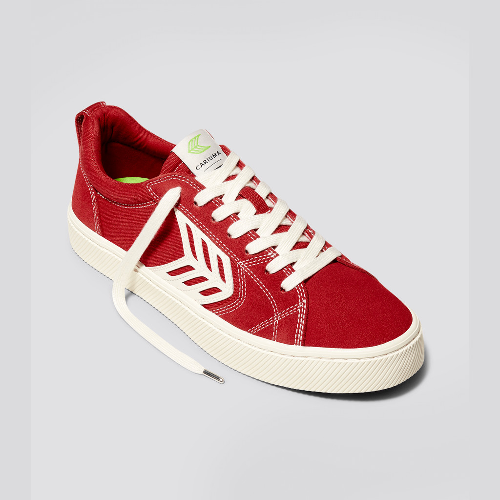 CATIBA PRO Cariuma Low Top Płócienne Wegański Męskie Czerwone | 938QMYJWI