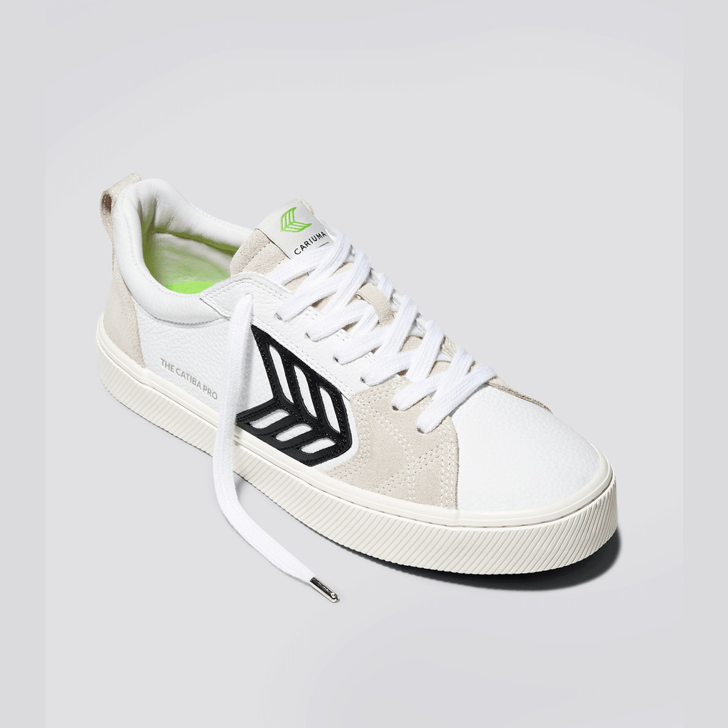 CATIBA PRO Cariuma Low Top Premium Leather Męskie Białe Czarne | 329PRQSWX