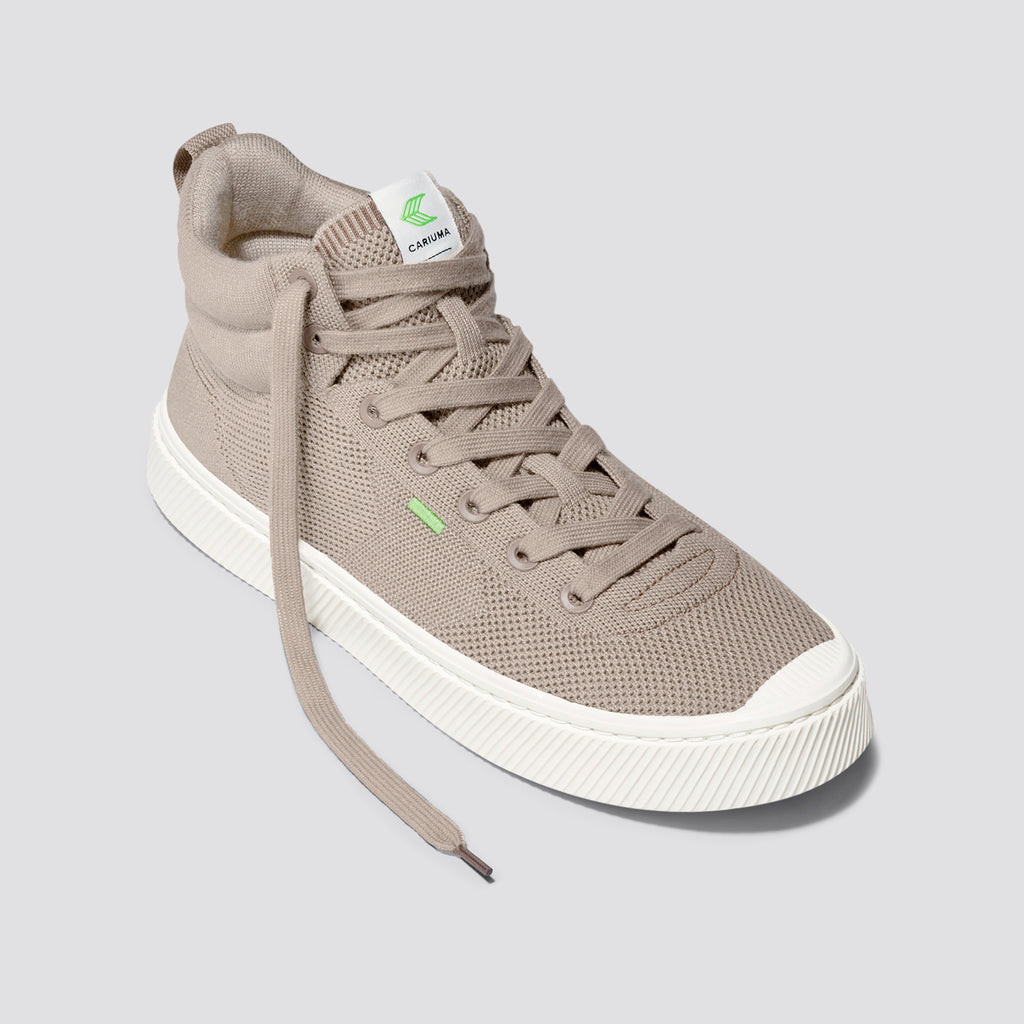IBI HIGH Cariuma High Top Bamboo Weave Knit Vegan Męskie Beżowe | 714UWVRDH