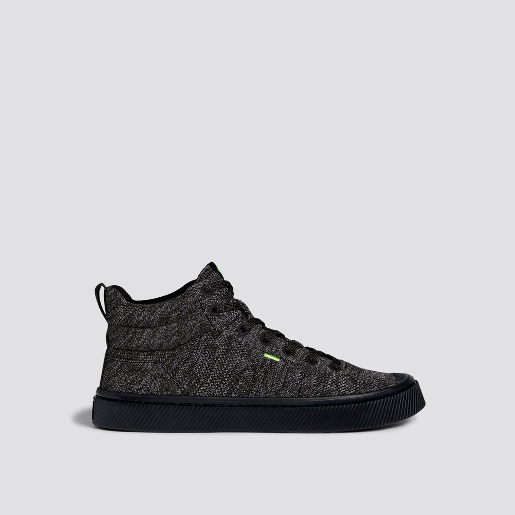 IBI HIGH Cariuma High Top Bamboo Weave Knit Vegan Damskie Czarne | 983ZNPEYI