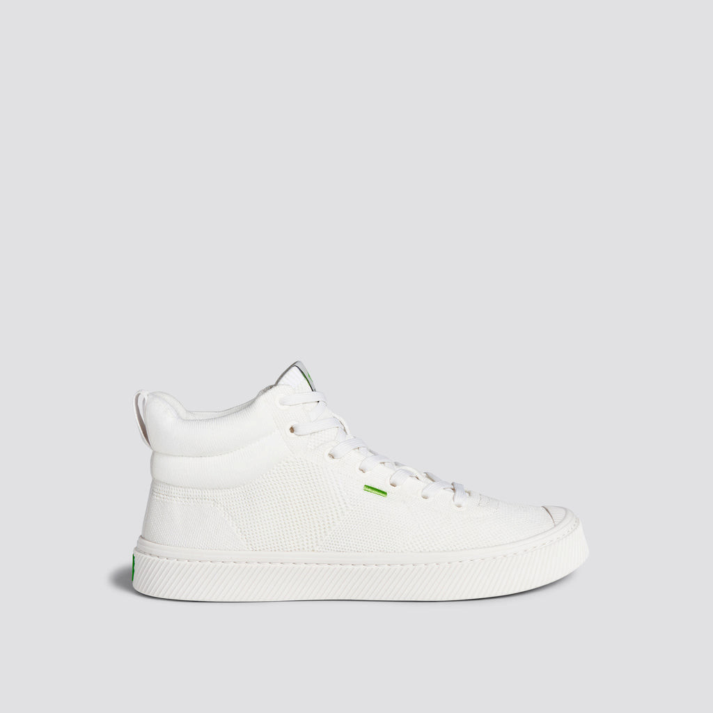 IBI HIGH Cariuma High Top Bamboo Weave Knit Vegan Damskie Białe | 051LDUQKT