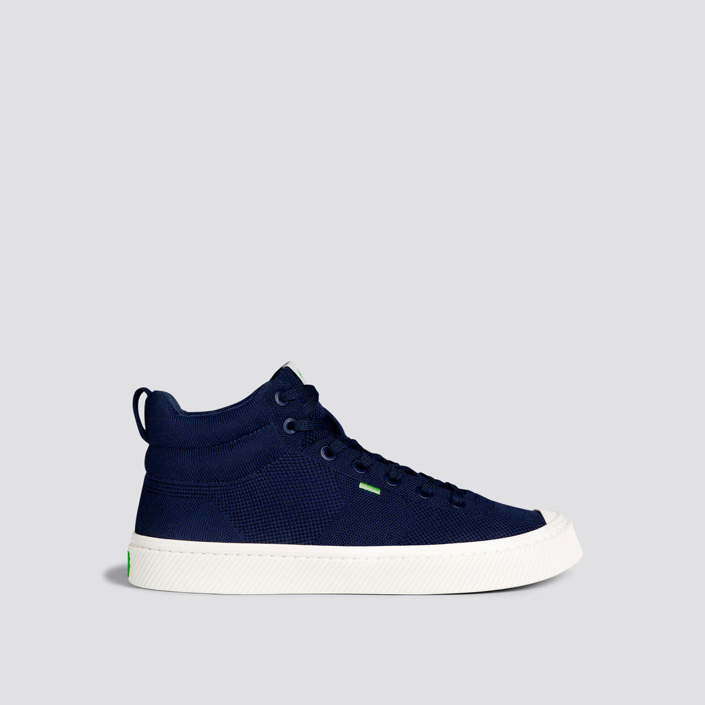 IBI HIGH Cariuma High Top Bamboo Weave Knit Vegan Damskie Granatowe | 015EJMAZI
