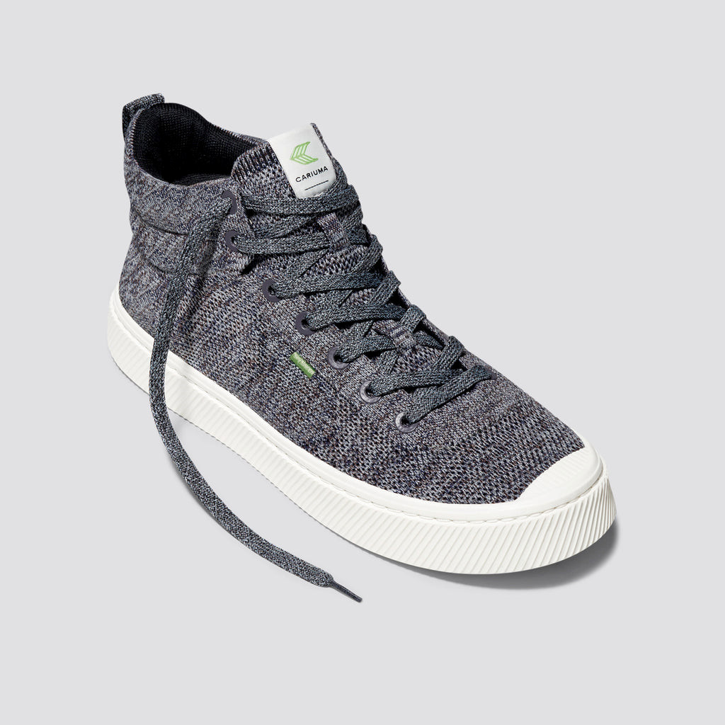 IBI HIGH Cariuma High Top Bamboo Weave Knit Vegan Damskie Szare | 584IOZUQJ
