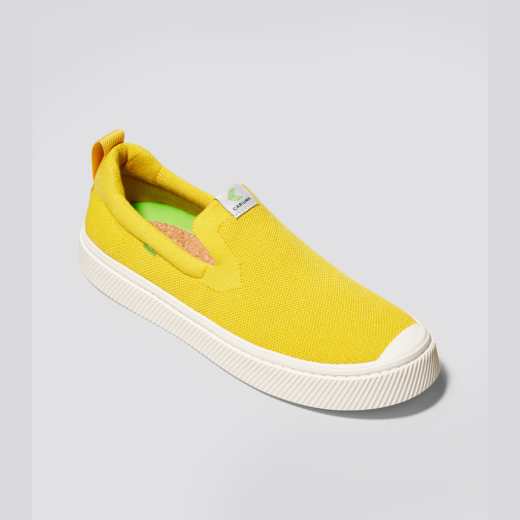 IBI Slip-On Cariuma Low Top Bamboo Weave Knit Vegan Męskie Żółte | 924MQUNGJ