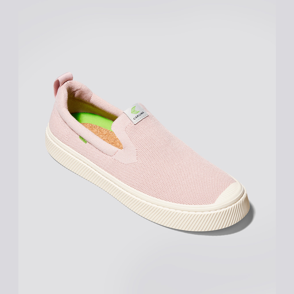 IBI Slip-On Cariuma Low Top Bamboo Weave Knit Vegan Męskie Różowe Czerwone | 160PDAEWK