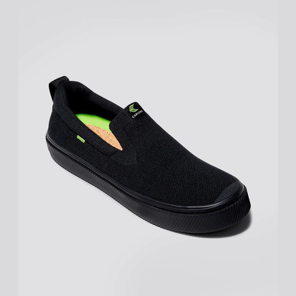 IBI Slip-On Cariuma Low Top Bamboo Weave Knit Męskie Czarne | 850FJEYCP