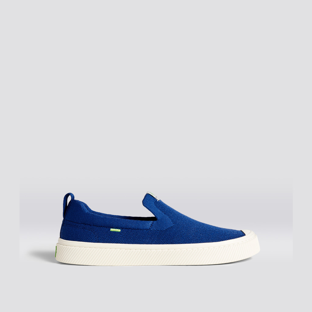 IBI Slip-On Cariuma Low Top Bamboo Weave Knit Vegan Damskie Niebieskie | 395CTYGBE