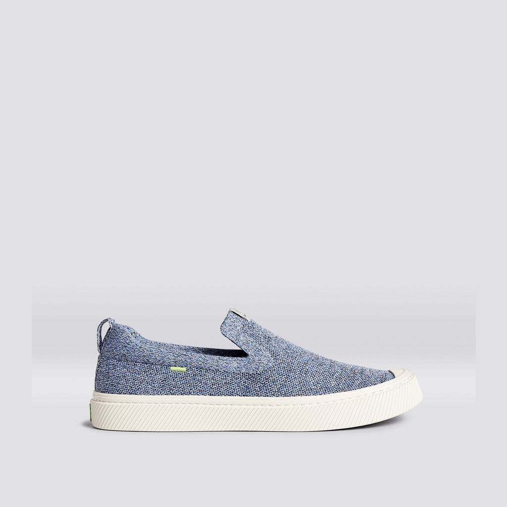 IBI Slip-On Cariuma Low Top Bamboo Weave Knit Vegan Damskie Niebieskie | 902FEJABG