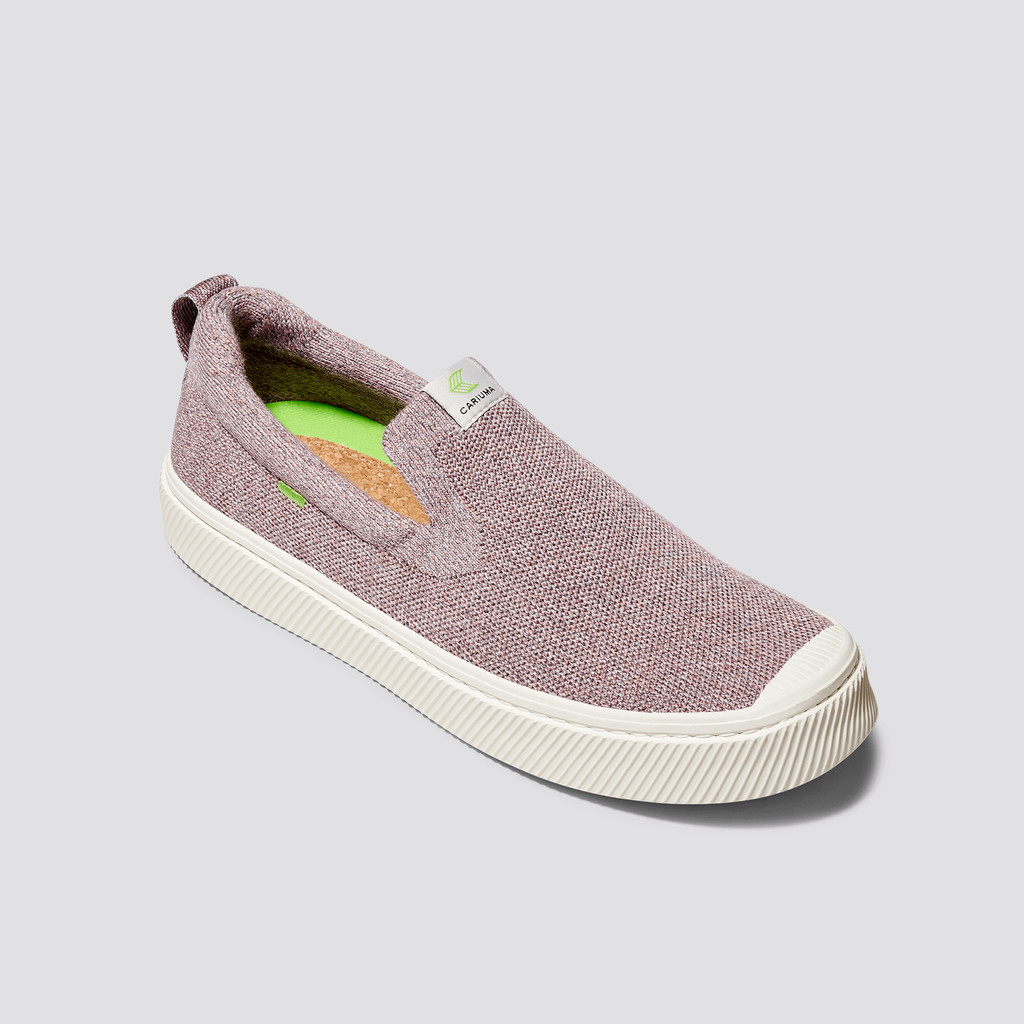 IBI Slip-On Cariuma Low Top Bamboo Weave Knit Vegan Damskie Stone Blush | 378RSVNFO