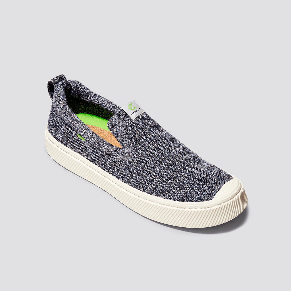 IBI Slip-On Cariuma Low Top Bamboo Weave Knit Vegan Damskie Szare | 034PAEULJ