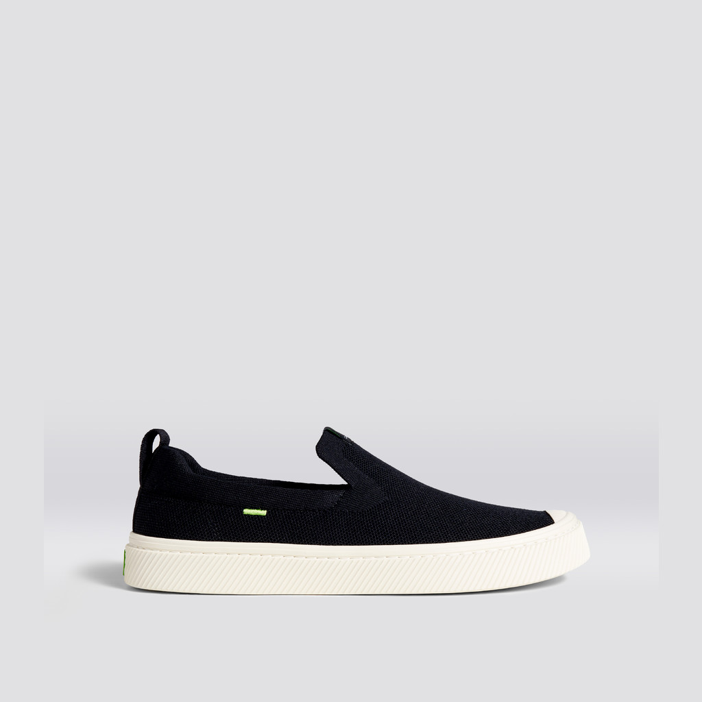 IBI Slip-On Cariuma Low Top Bamboo Weave Knit Vegan Damskie Czarne | 098IURWHY