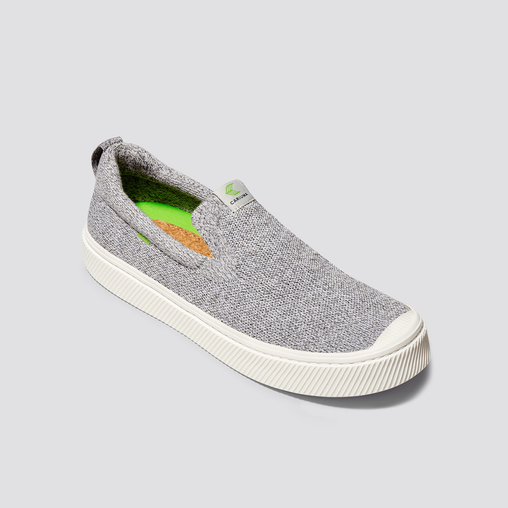 IBI Slip-On Cariuma Low Top Bamboo Weave Knit Vegan Męskie Głęboka Szare | 049HVAOZF