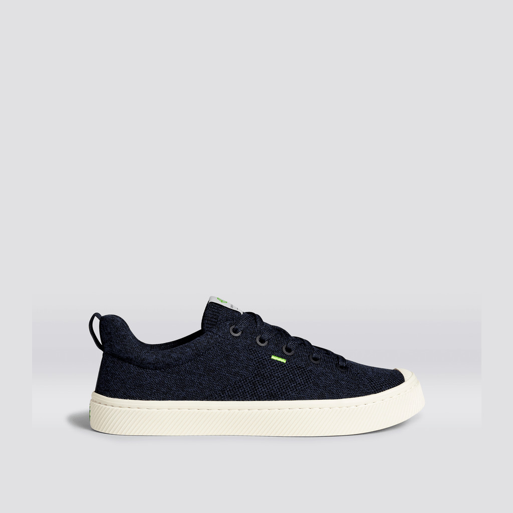 IBI Cariuma Low Top Bamboo Weave Knit Vegan Męskie Granatowe | 537QLUVKG
