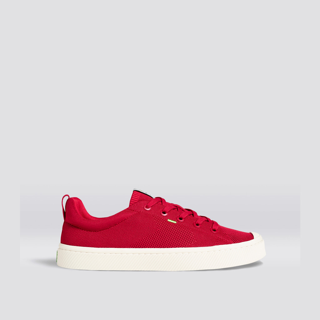 IBI Cariuma Low Top Bamboo Weave Knit Vegan Męskie Czerwone | 385BMTHQC