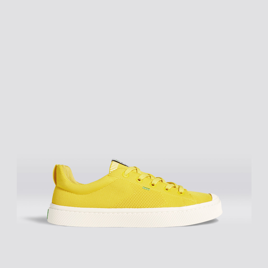 IBI Cariuma Low Top Bamboo Weave Knit Vegan Damskie Żółte | 341JOFSZY