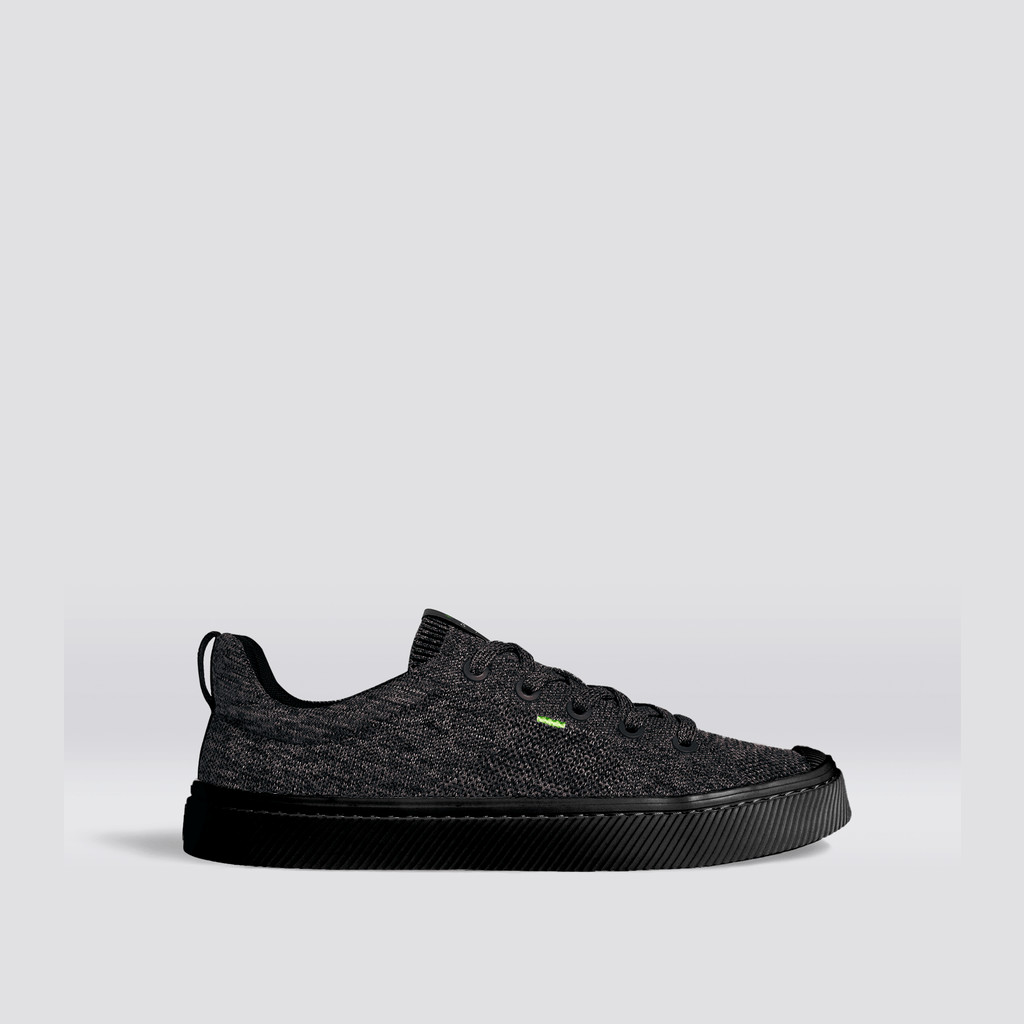 IBI Cariuma Low Top Bamboo Weave Knit Vegan Damskie Czarne | 158JOBWRF