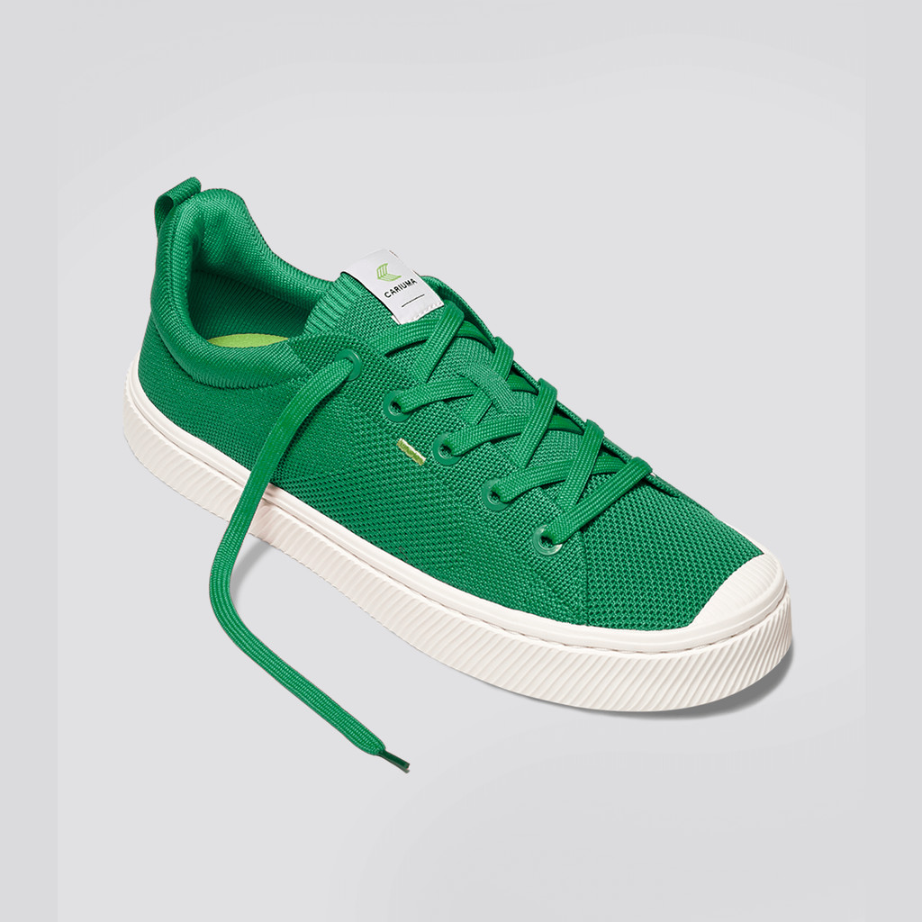 IBI Cariuma Low Top Bamboo Weave Knit Vegan Damskie Zielone | 891XMVYPG