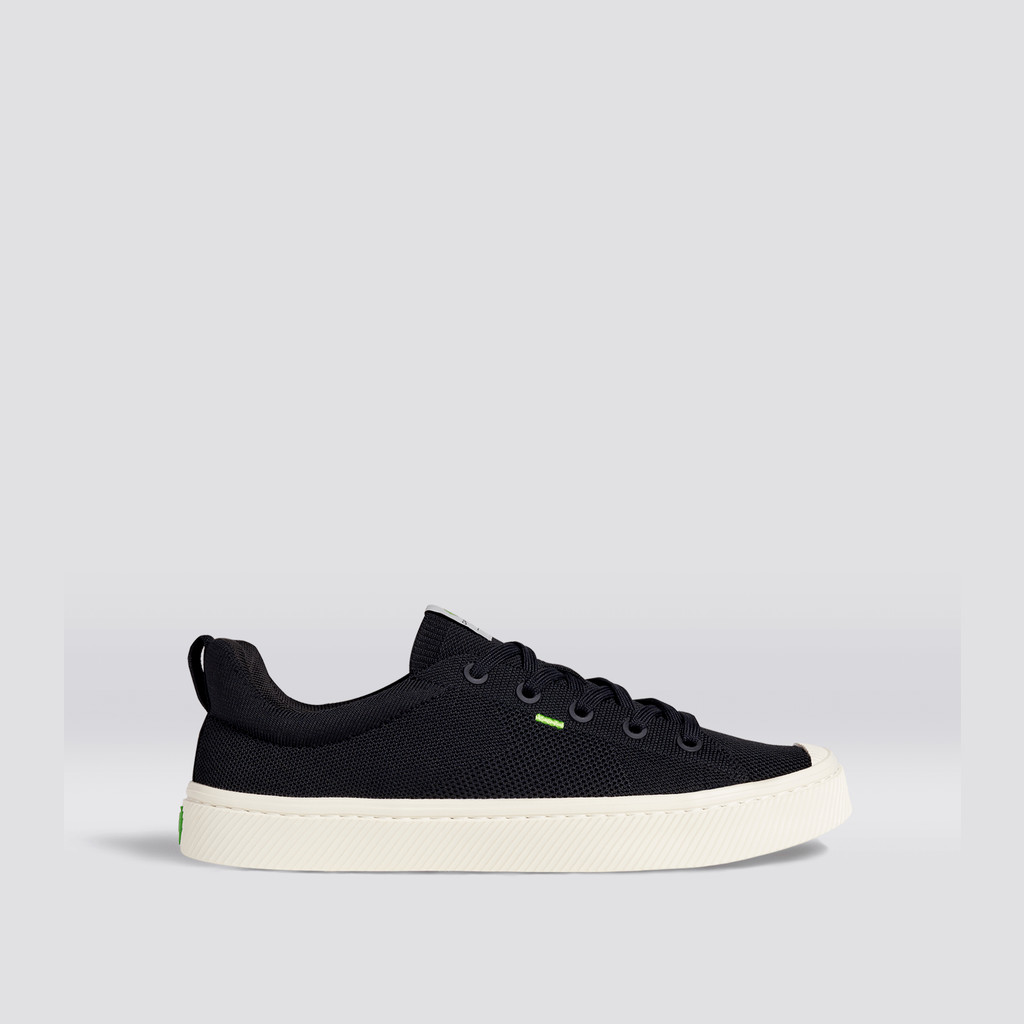 IBI Cariuma Low Top Bamboo Weave Knit Vegan Męskie Czarne | 129XRKWJD