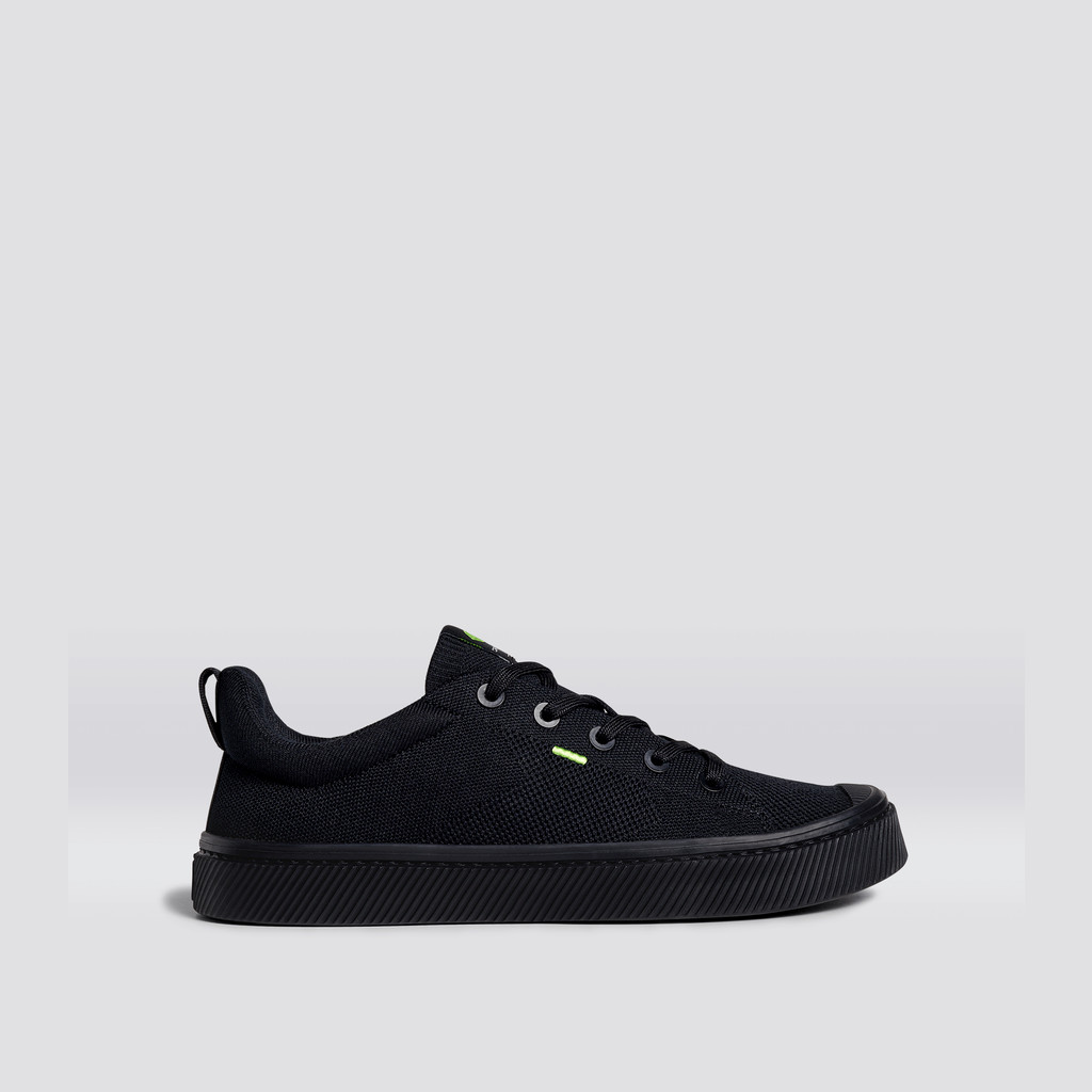 IBI Cariuma Low Top Bamboo Weave Knit Vegan Damskie Czarne | 903SHVIOF