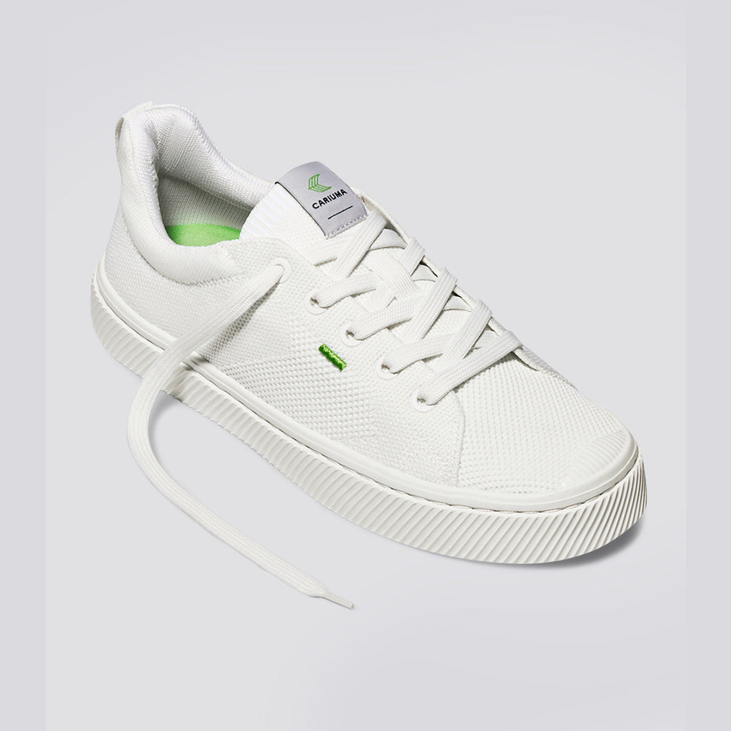 IBI Cariuma Low Top Bamboo Weave Knit Damskie Off-White | 536PYWLFD