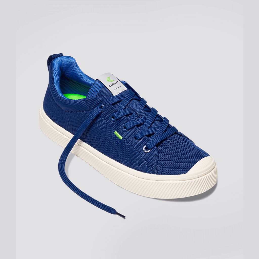 IBI Cariuma Low Top Bamboo Weave Knit Damskie Niebieskie | 841CLBGEJ