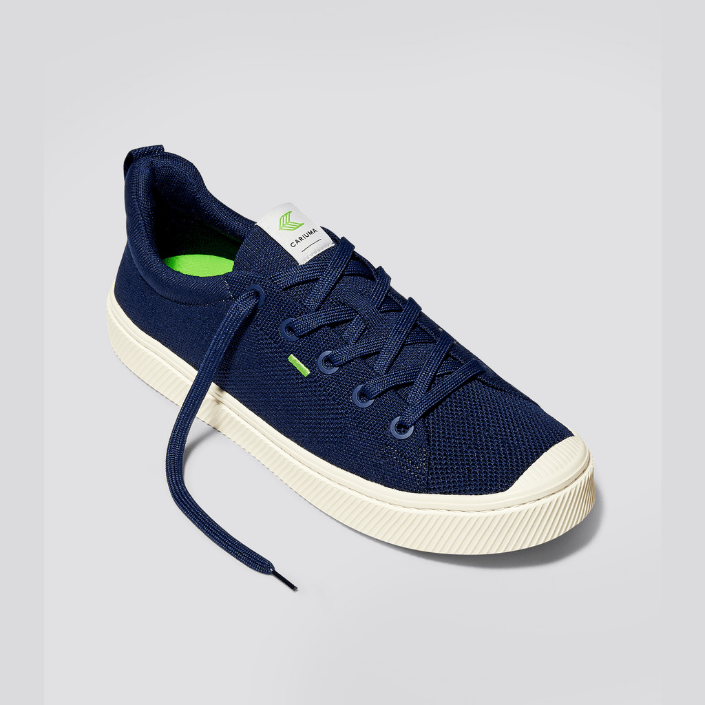 IBI Cariuma Low Top Bamboo Weave Knit Vegan Damskie Granatowe | 395ASNCUV