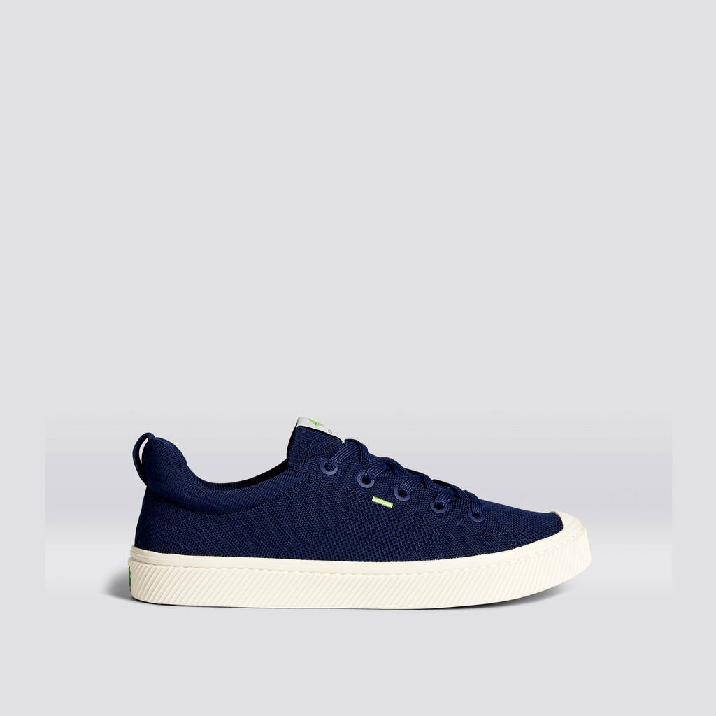 IBI Cariuma Low Top Bamboo Weave Knit Vegan Damskie Granatowe | 395ASNCUV