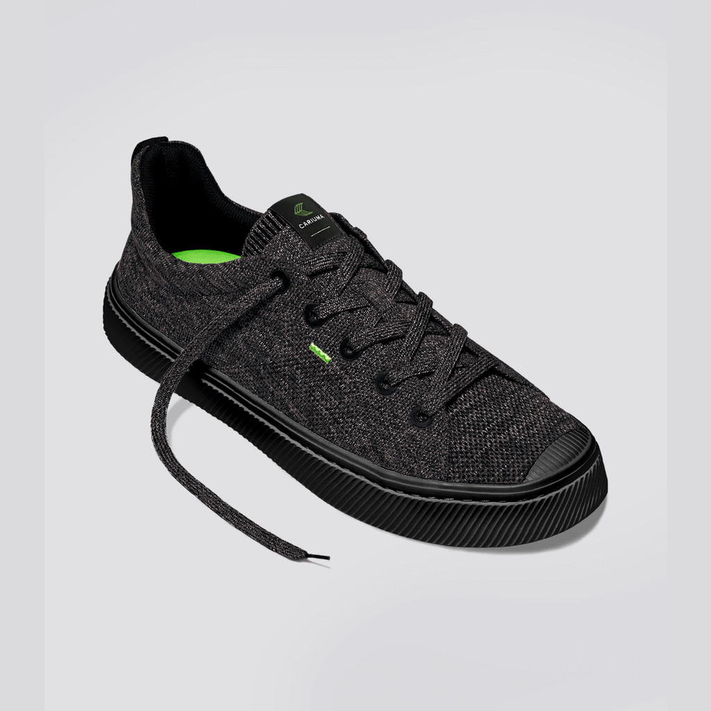 IBI Cariuma Low Top Bamboo Weave Knit Vegan Męskie Czarne | 572BDCLZJ