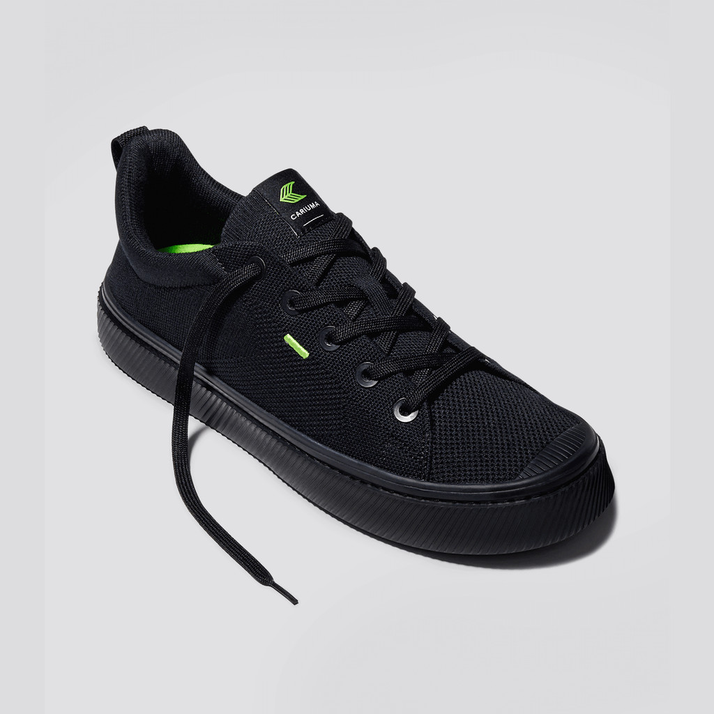 IBI Cariuma Low Top Bamboo Weave Knit Vegan Męskie Czarne | 458WBTGOI