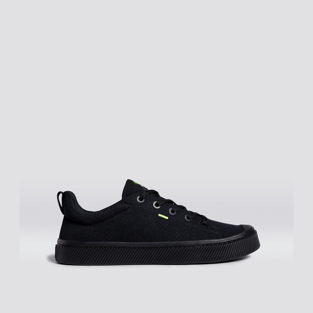 IBI Cariuma Low Top Bamboo Weave Knit Vegan Męskie Czarne | 458WBTGOI