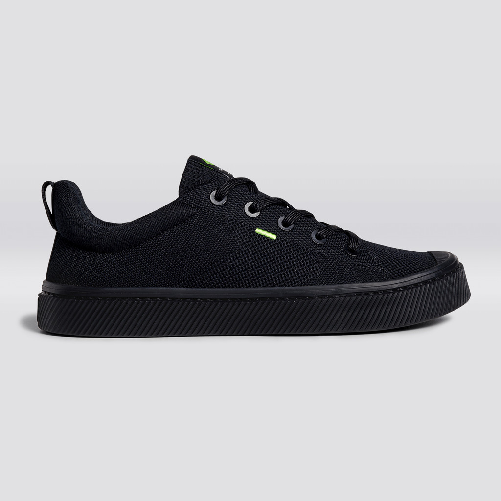 IBI Cariuma Low Top Bamboo Weave Knit Vegan Męskie Czarne | 458WBTGOI