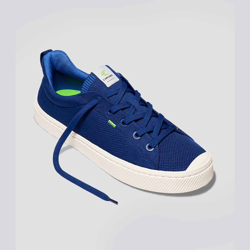 IBI Cariuma Low Top Bamboo Weave Knit Vegan Męskie Niebieskie | 145LUZRVG