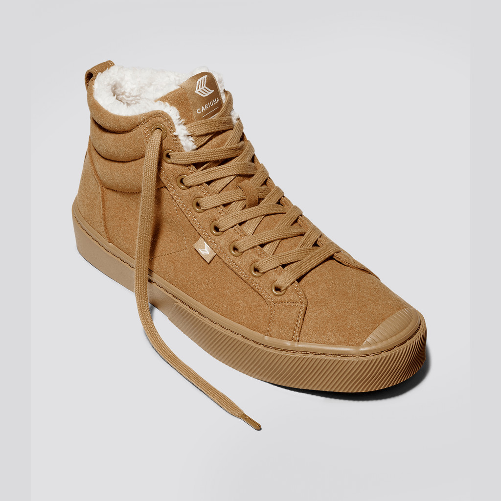 OCA HIGH Cariuma High Top Suede Vegan Męskie All Camel | 596TDJGHF