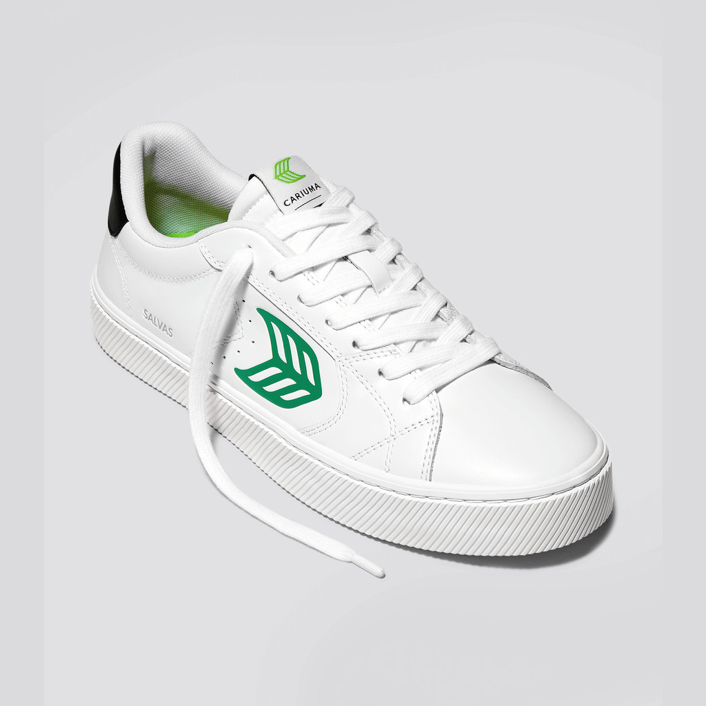 OCA LOW Cariuma Low Top Leather Vegan Męskie Białe Zielone | 617EOTIUK