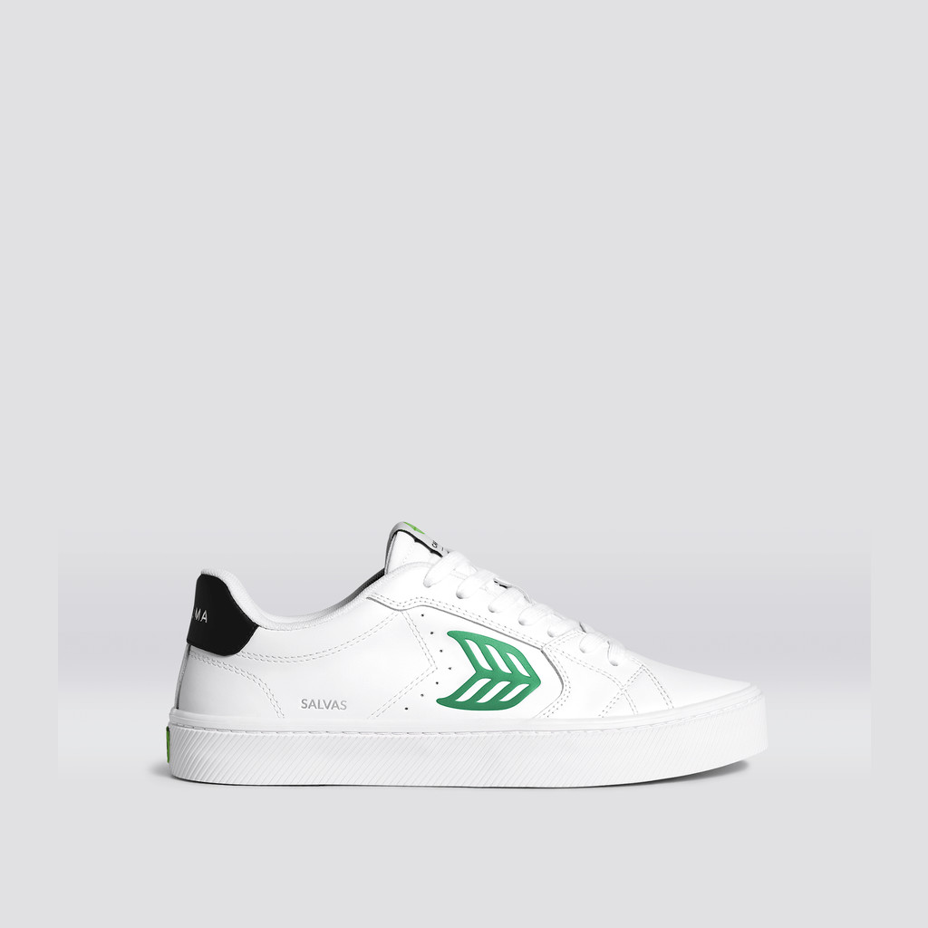 OCA LOW Cariuma Low Top Leather Vegan Męskie Białe Zielone | 617EOTIUK