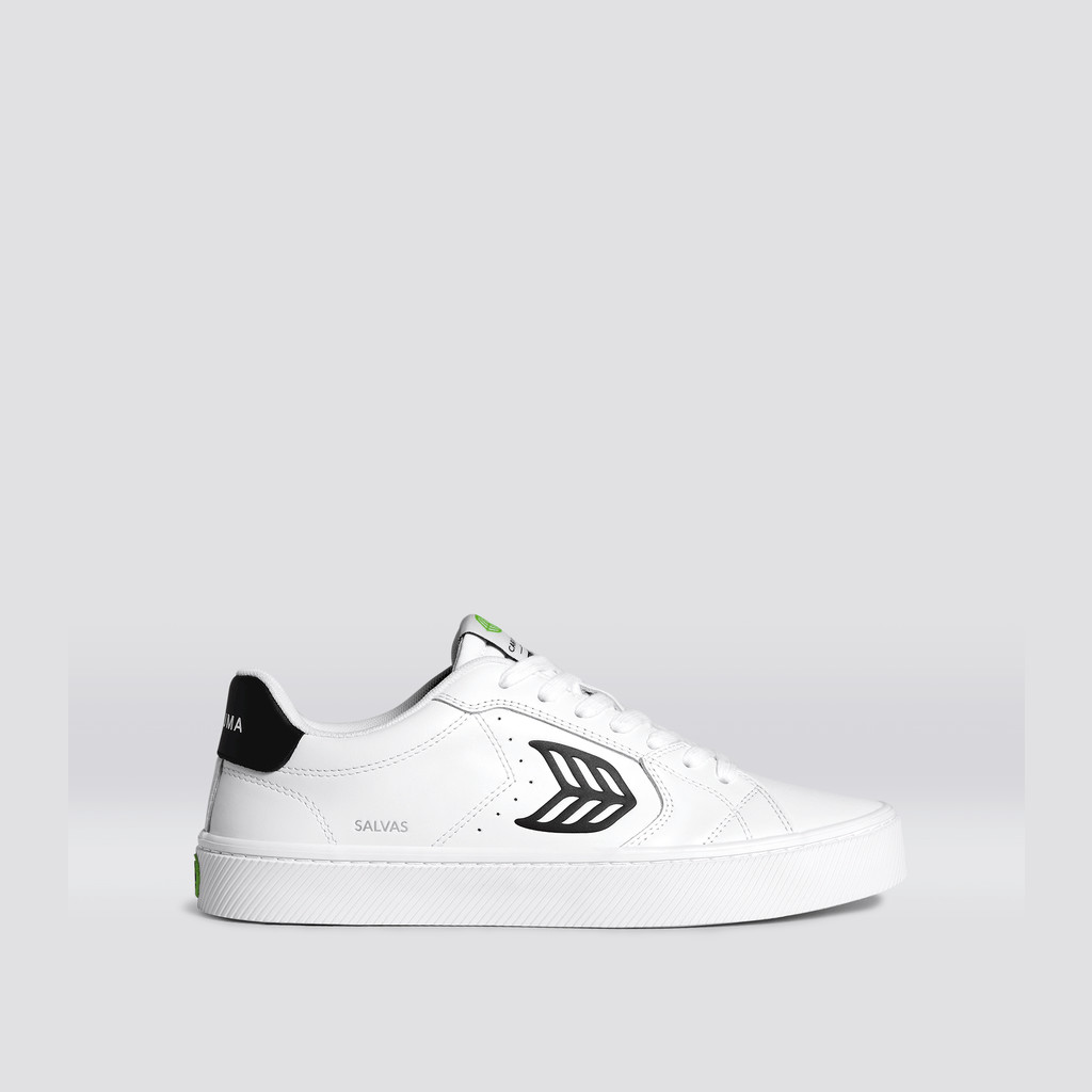 OCA LOW Cariuma Low Top Leather Vegan Męskie Białe Czarne | 826VMJPIQ