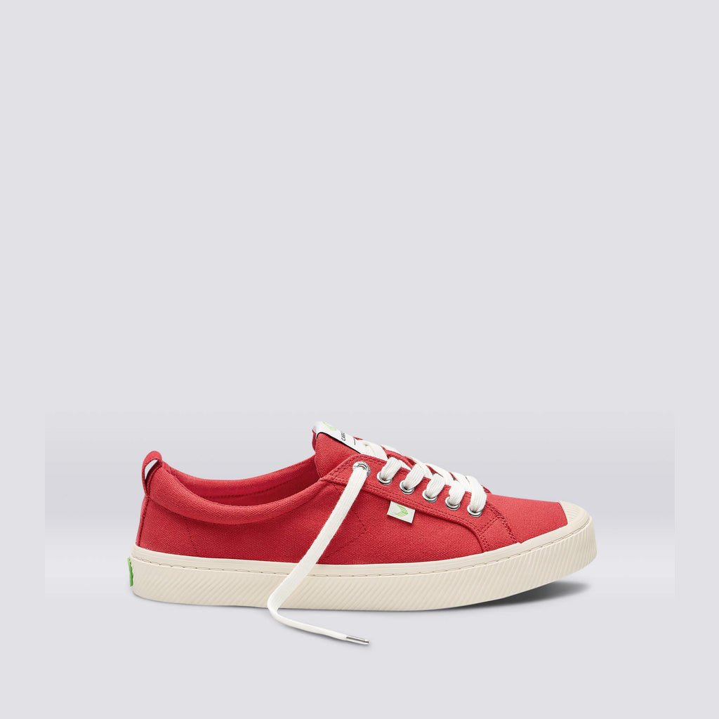OCA LOW Cariuma Low Top Płócienne Wegański Męskie Czerwone | 572BKZPQR