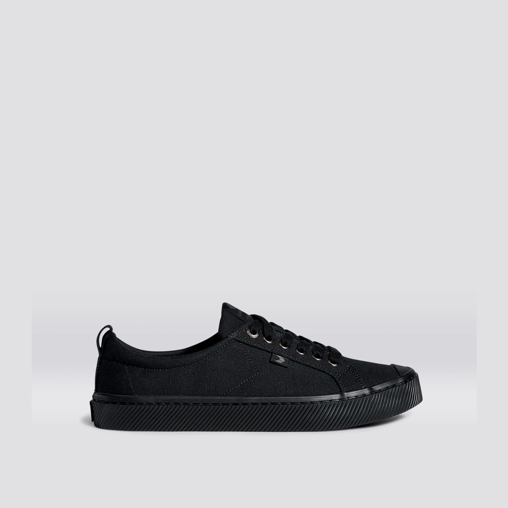 OCA LOW Cariuma Low Top Płócienne Wegański Damskie Czarne | 503OMFNJY