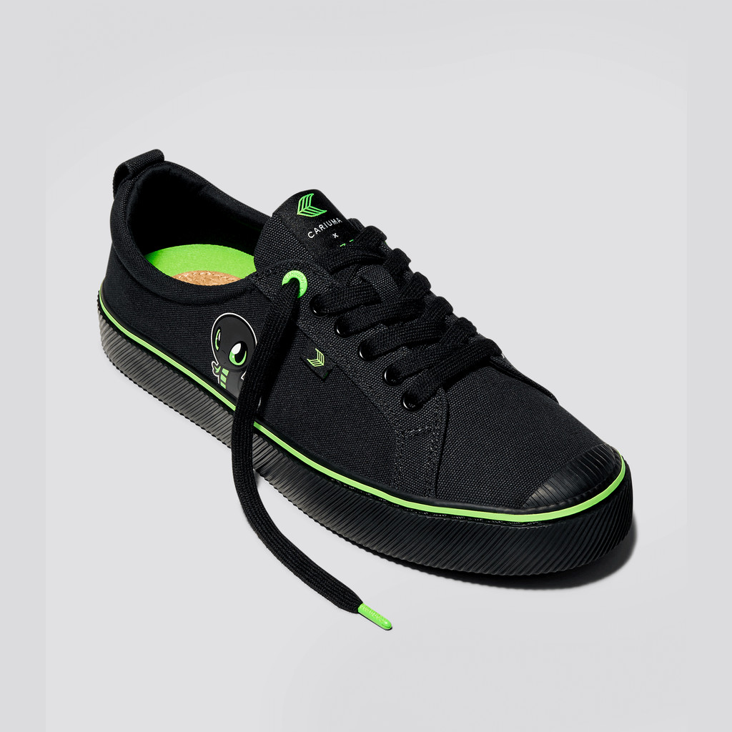 OCA LOW Cariuma Low Top Płócienne Wegański Damskie Czarne | 183TGYPWJ