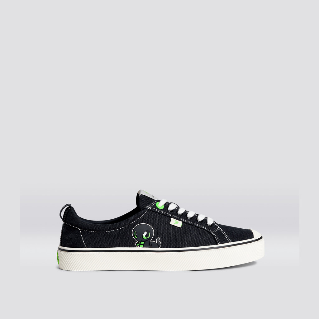 OCA LOW Cariuma Low Top Płócienne Wegański Damskie Czarne | 269UFOWQC