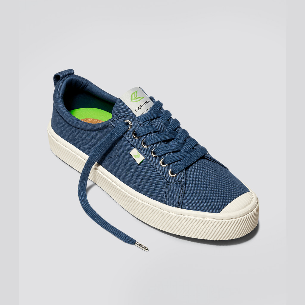 OCA LOW Cariuma Low Top Płócienne Wegański Męskie Niebieskie | 409FLTCUW