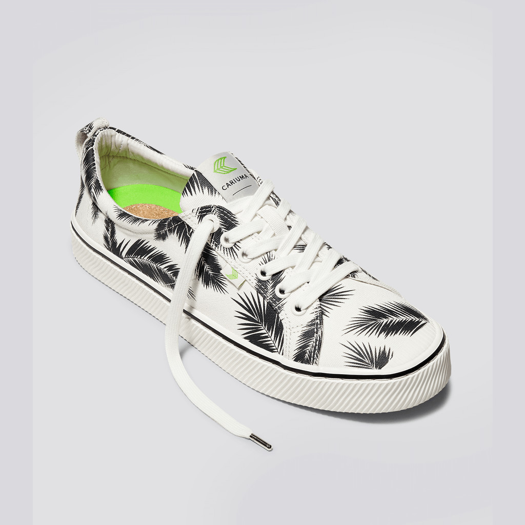 OCA LOW Cariuma Low Top Płócienne Wegański Męskie Off-White Palm Trees | 391MVRDIS