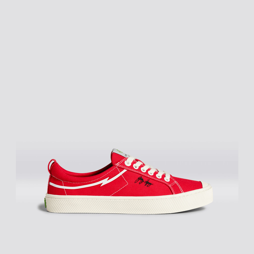 OCA LOW Cariuma Low Top Płócienne Wegański Męskie Czerwone | 273XCKONQ