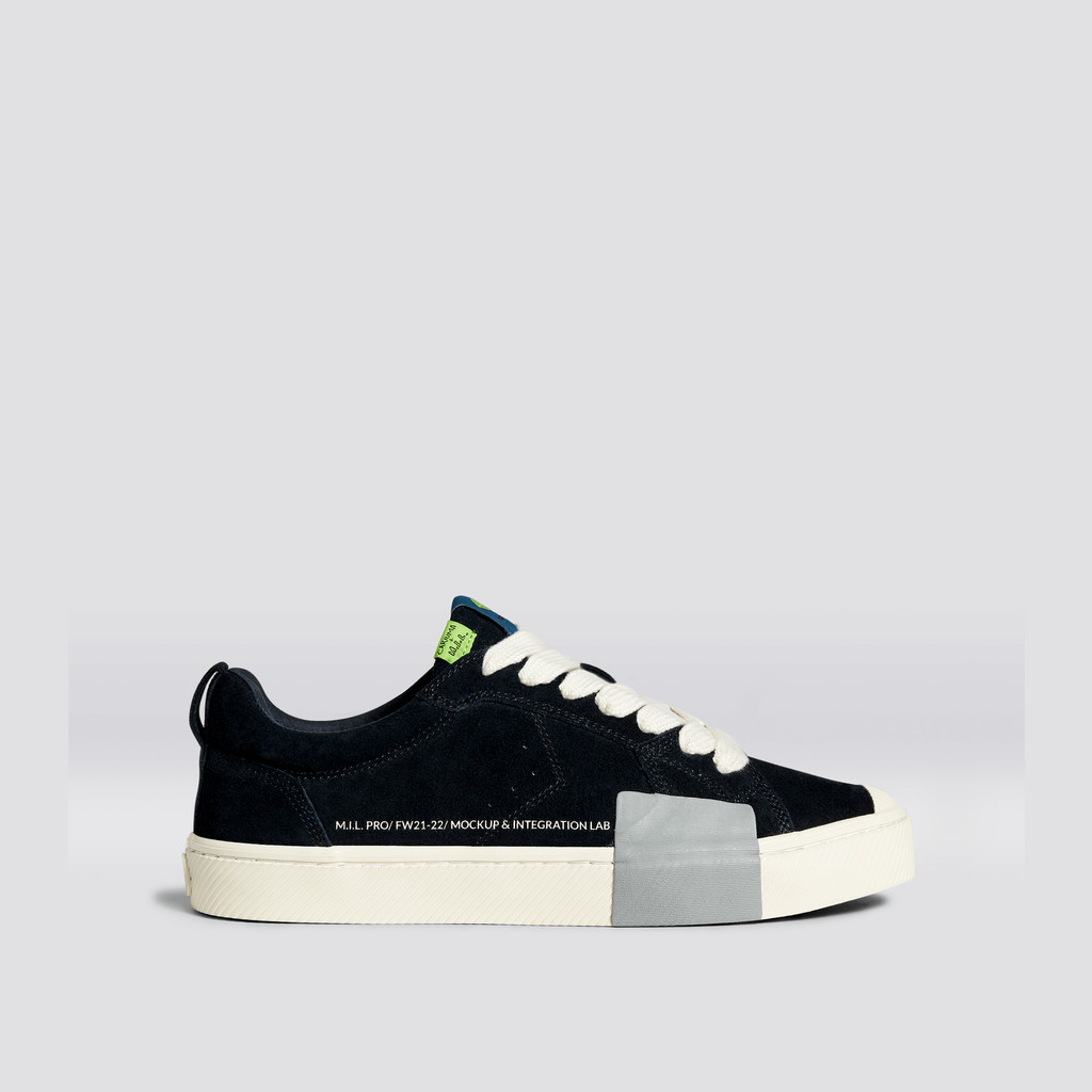 OCA LOW Cariuma Low Top Suede Męskie Czarne | 105QWFTYB